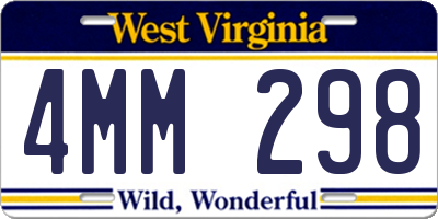WV license plate 4MM298