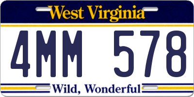 WV license plate 4MM578