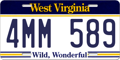 WV license plate 4MM589