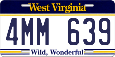 WV license plate 4MM639