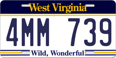 WV license plate 4MM739