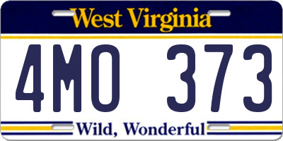 WV license plate 4MO373