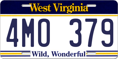 WV license plate 4MO379