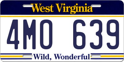 WV license plate 4MO639