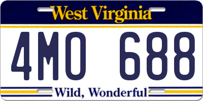 WV license plate 4MO688