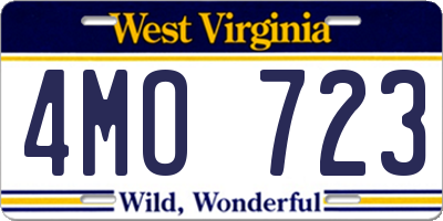 WV license plate 4MO723