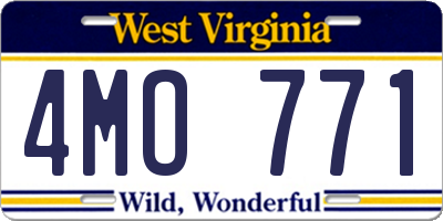 WV license plate 4MO771