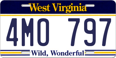 WV license plate 4MO797