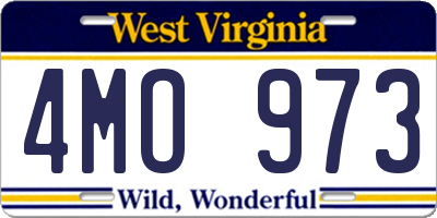 WV license plate 4MO973