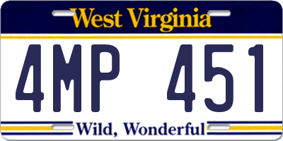 WV license plate 4MP451