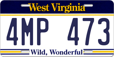 WV license plate 4MP473