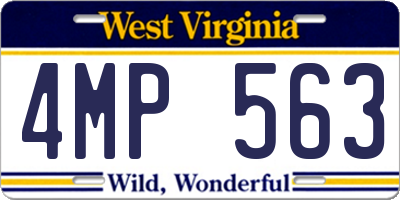 WV license plate 4MP563