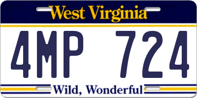 WV license plate 4MP724