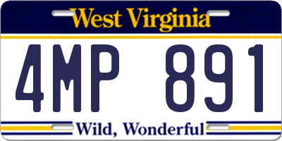 WV license plate 4MP891