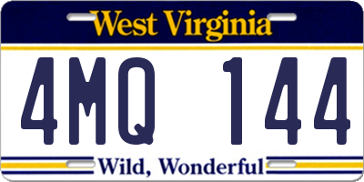 WV license plate 4MQ144