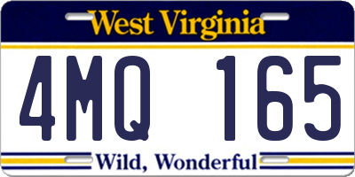 WV license plate 4MQ165