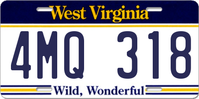 WV license plate 4MQ318