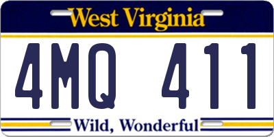 WV license plate 4MQ411