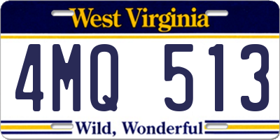WV license plate 4MQ513
