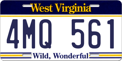WV license plate 4MQ561