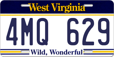WV license plate 4MQ629