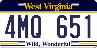 WV license plate 4MQ651