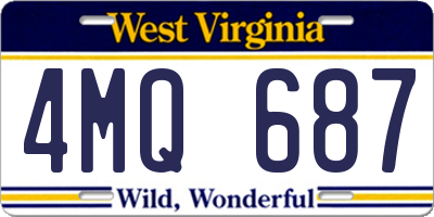 WV license plate 4MQ687