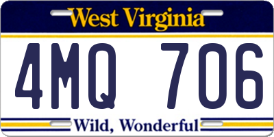 WV license plate 4MQ706