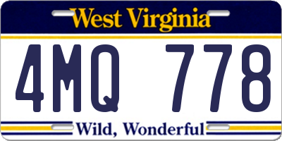 WV license plate 4MQ778