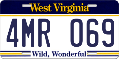 WV license plate 4MR069