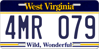 WV license plate 4MR079