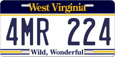 WV license plate 4MR224