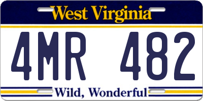 WV license plate 4MR482