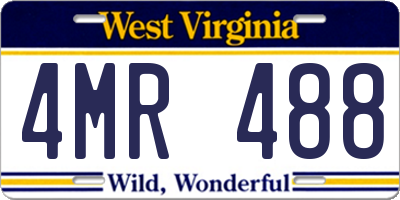 WV license plate 4MR488
