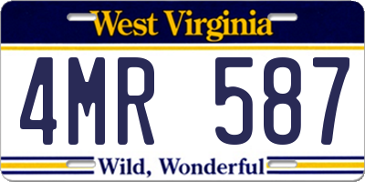 WV license plate 4MR587