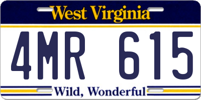 WV license plate 4MR615
