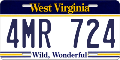 WV license plate 4MR724
