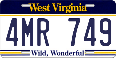 WV license plate 4MR749
