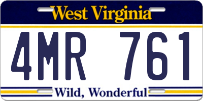 WV license plate 4MR761
