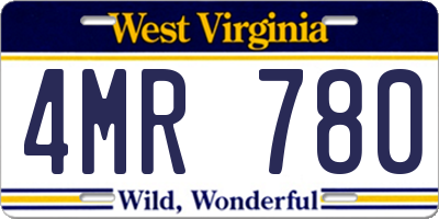 WV license plate 4MR780