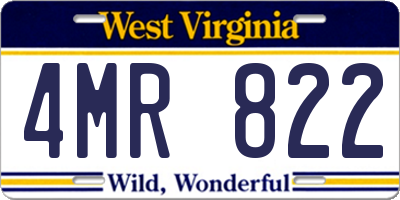 WV license plate 4MR822