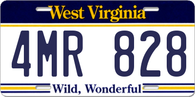 WV license plate 4MR828