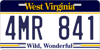 WV license plate 4MR841
