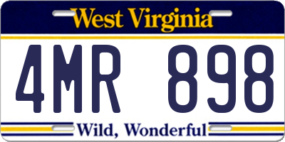 WV license plate 4MR898