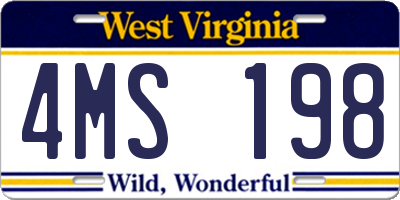 WV license plate 4MS198