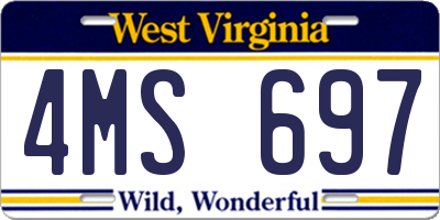 WV license plate 4MS697