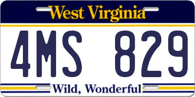 WV license plate 4MS829