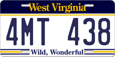 WV license plate 4MT438