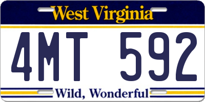 WV license plate 4MT592