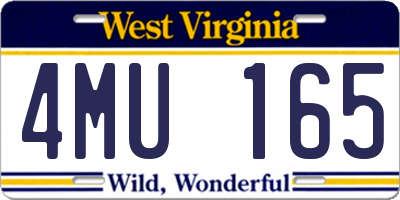 WV license plate 4MU165